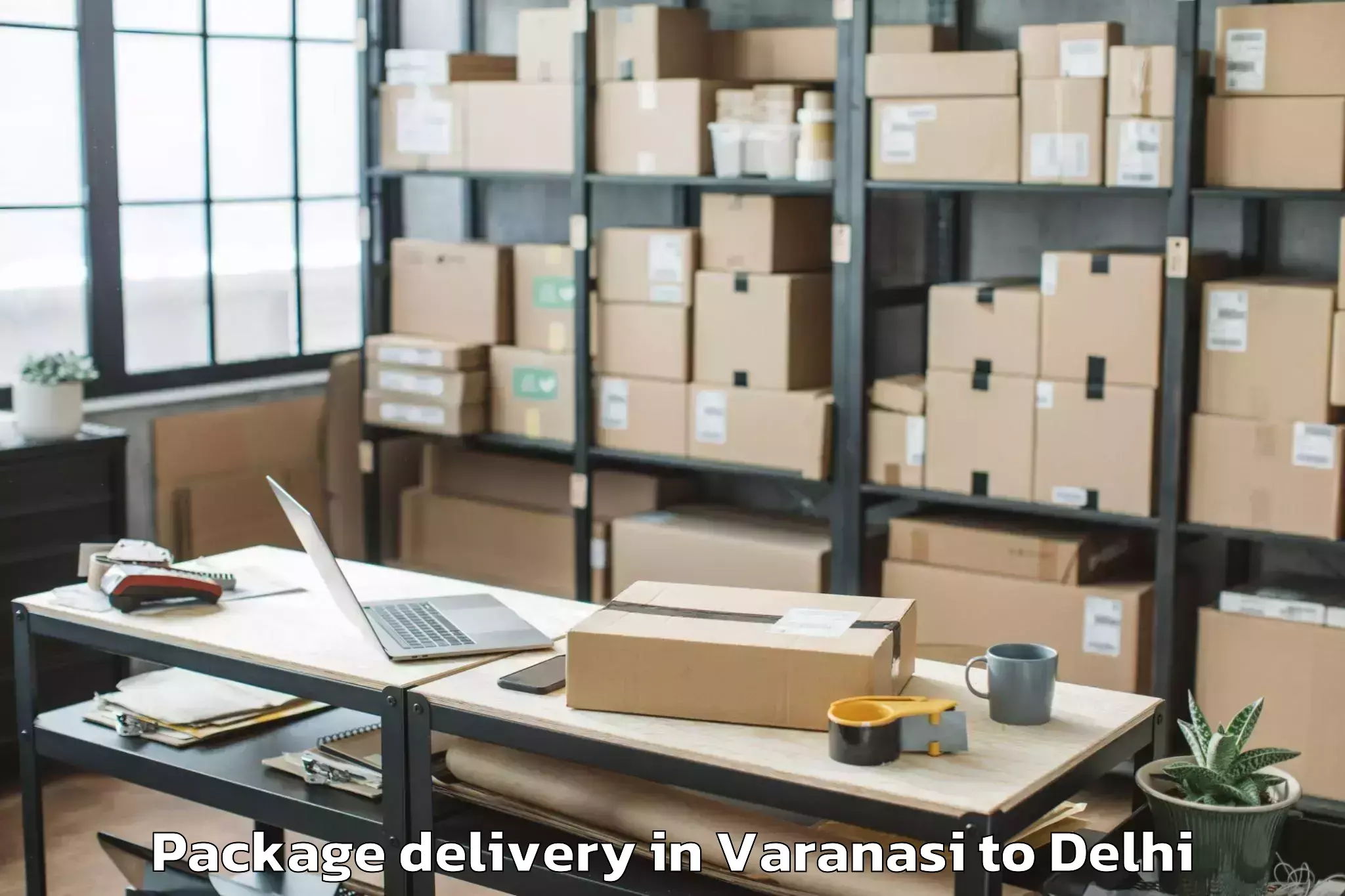 Easy Varanasi to Okhla Industrial Estate Okhla Package Delivery Booking